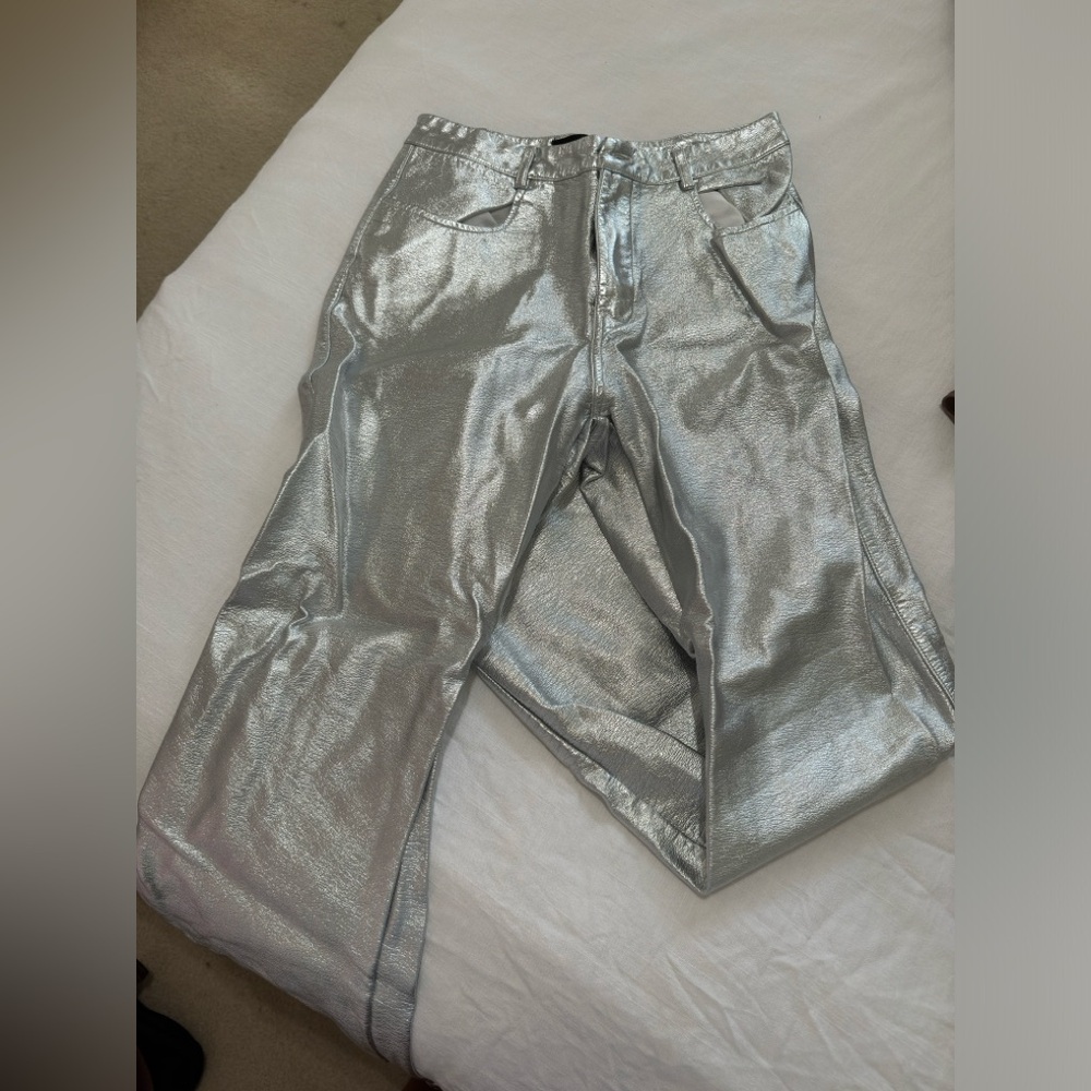 Silver Metallic Pants